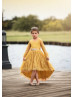 Ginger Yellow Lace High Low Flower Girl Dress